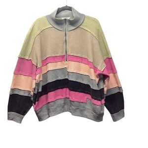 Oli & Hali colorblock thermal knit Sage combo Size Large